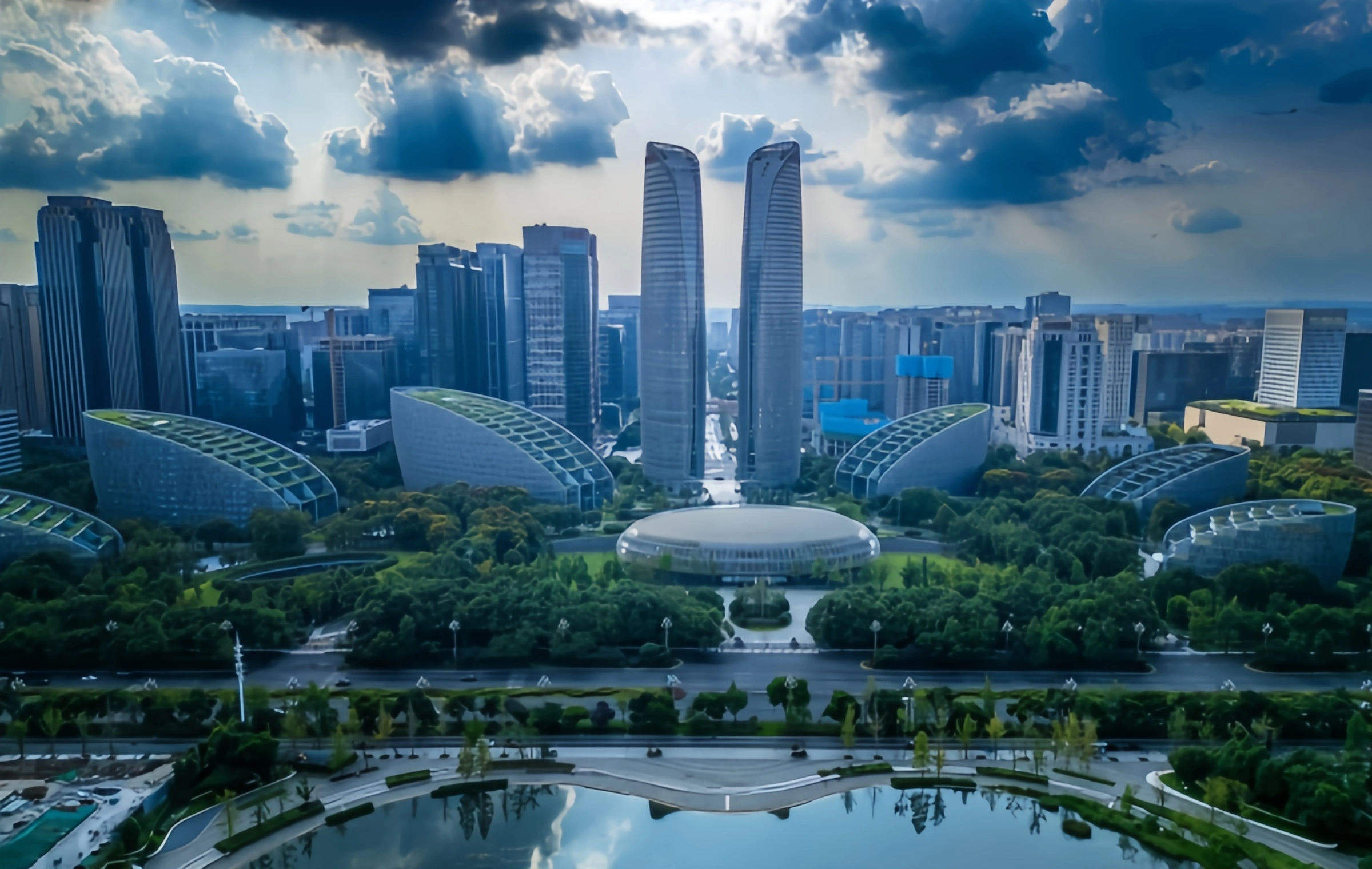 Chengdu Twin Towers: una trasformazione fantasy dal punto di vista finanziario alla luce urbana e allo stadio ombra-4