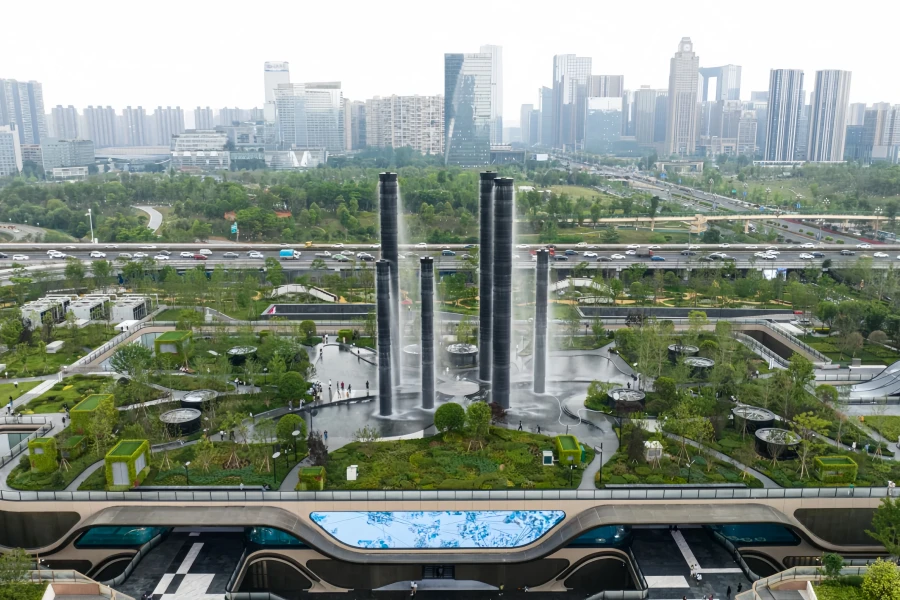 Chengdu SKP Torre: un viaggio attraverso una futura torre dell'acqua e arte della luce nel centro della città-2