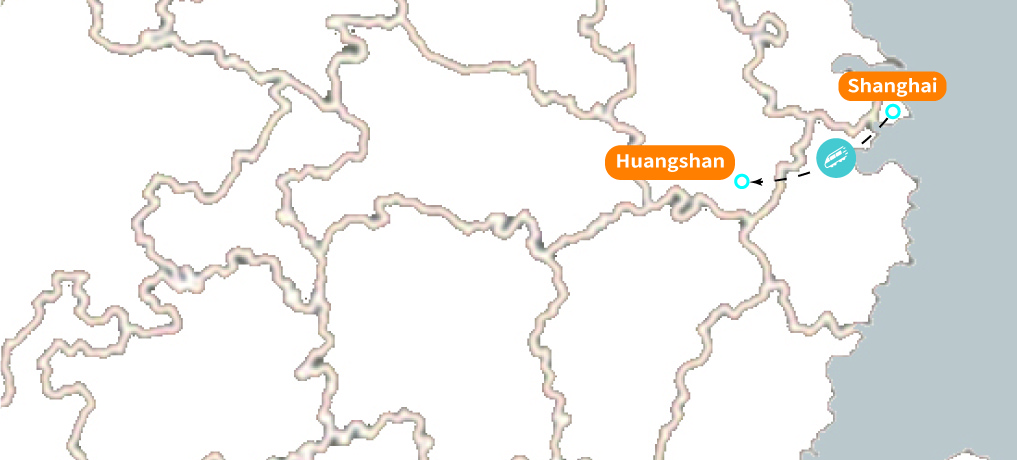 Shanghai and Mount Huang Tour Map